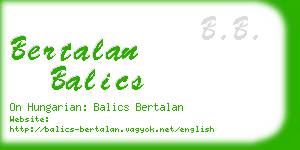 bertalan balics business card